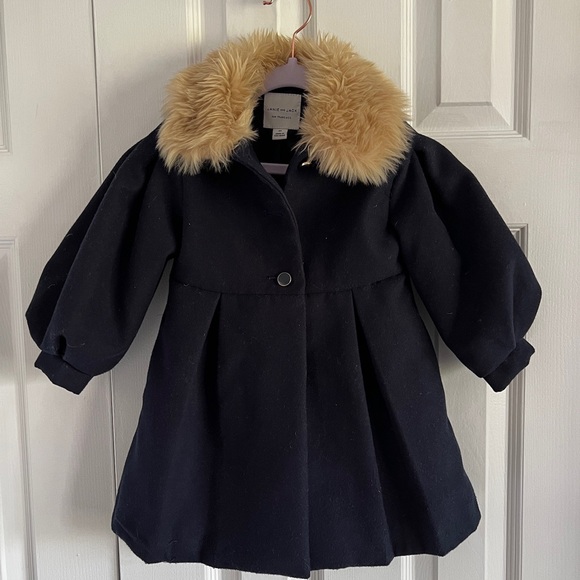 2T Janie and Jack Coat w/Fur Collar - Picture 2 of 3